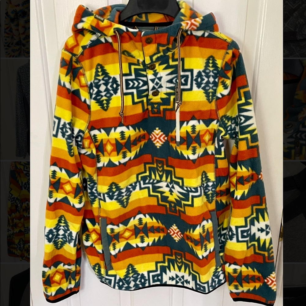 Cozy, vibrant tribal pattern hoodie